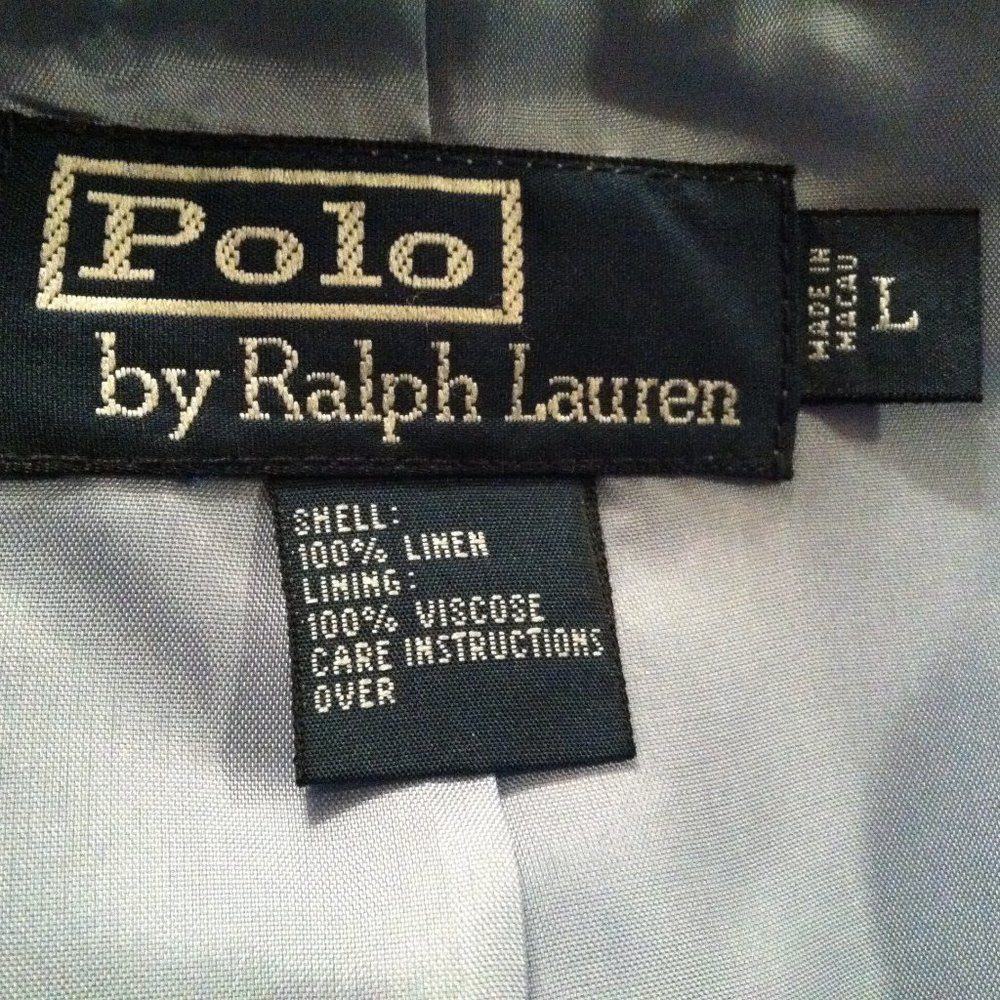 POLO RALPH LAUREN MENS NEW 100% LINEN SINGLE VENTED SPORT COAT BLAZER SIZE: L - Picture 8 of 9